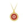Gold-Plated Rotatable Diamond Rose Compass Pendant Necklace