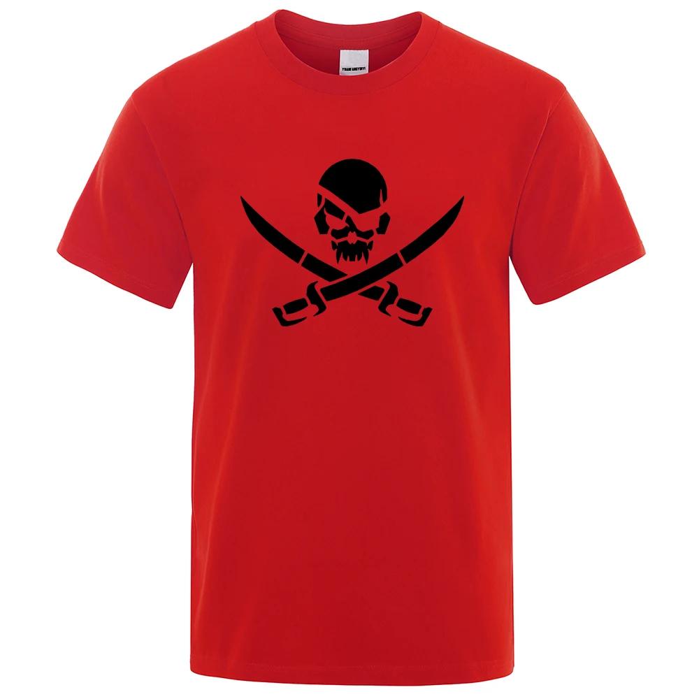 Pirate Skull Logo Funny Print T-Shirts Men Women Loose Tshirs Breathable Summer T-Shirts 100% Cotton Oversize Casual Tee Clothes