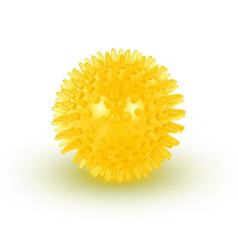 TPR Squeaky Spiked Dog Ball Chew Toy Durable Teeth Cleaning Molar Toy Floating Bouncy Interactive Pet Toy For Oral Care (YELLOW,5.5cm) жёлтый