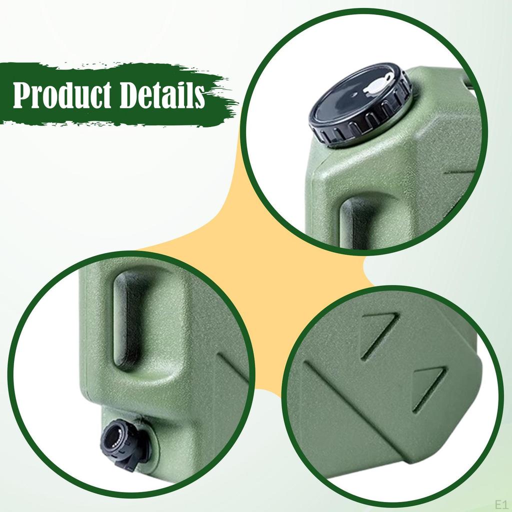 Water Container with Faucet Barrel Carrier Bucket Jug for Camping Picnic Fishing