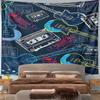 Retro Music and Rock Design Tapestry Pattern Wall Hanging Tapestry Decorative Tapestry Home Decor for Bedroom and Living Room