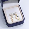 Natural Freshwater Pearl Stud Earrings S925 Sterling Silver Earrings Fritillary Zircon Pearl Earrings Light Luxury High Sense