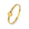 Meier Titanium Steel Bracelet for Women - French Letter Double Heart Bangle