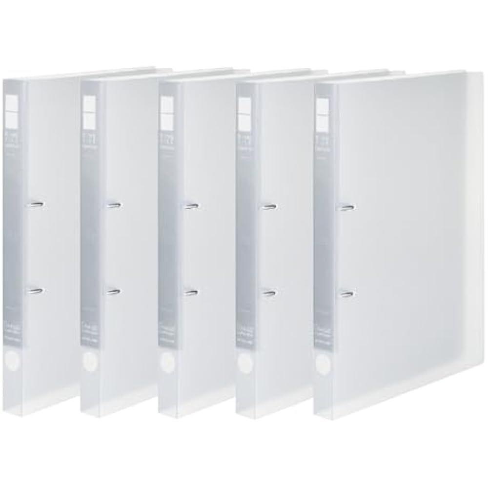 KOKUYO File Ring File Slim A4 Vertical 180 Sheets, 2 Holes, Clear, Set of 5 Books - URFC420TX5