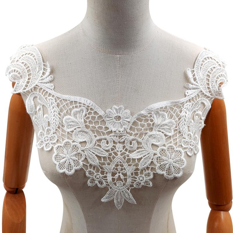 Woman's Clothing DIY Sewing Accessories Beautiful White Lace Collar Mesh Fabric Floral Embroidery Collar