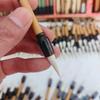 Portable Mini Chinese Calligraphy Brush 9cm Size Bamboo Handle Pocket Size Writing Brush Small Reusable