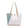 Women's Patchwork Leather Tote Bag Contrasting Color Shoulder Bag Pu Leather Women's Shopping Bag Casual Large Capacity