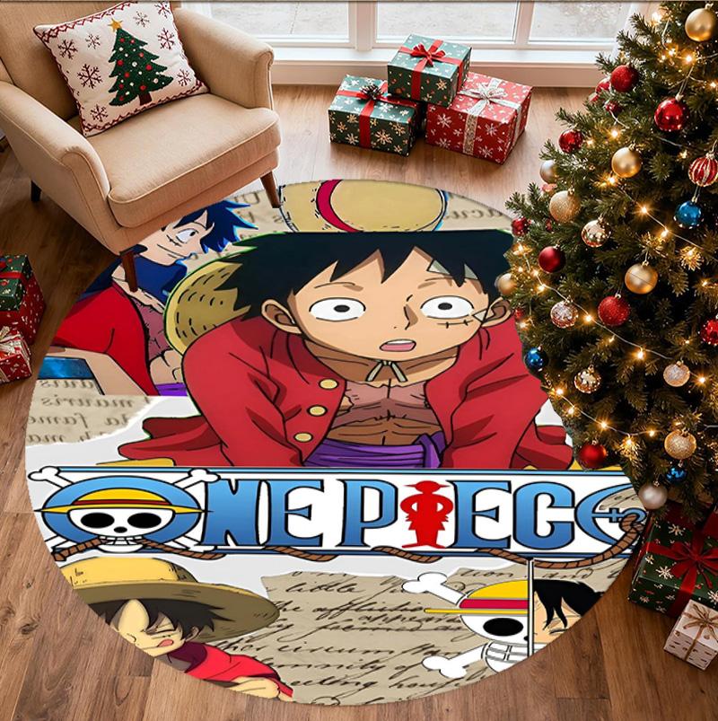 One Piece Pattern Round Rug, Indoor/Outdoor Mat, for Picnic, Gameroom, Bedroom, Office, Living Room, Home Decor Carpet, Birthday Gift