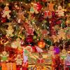 12 Pcs Wooden Gingerbread Man Ornaments Printed Wood Cutouts with Rope for Christmas Tree Hanging Decor