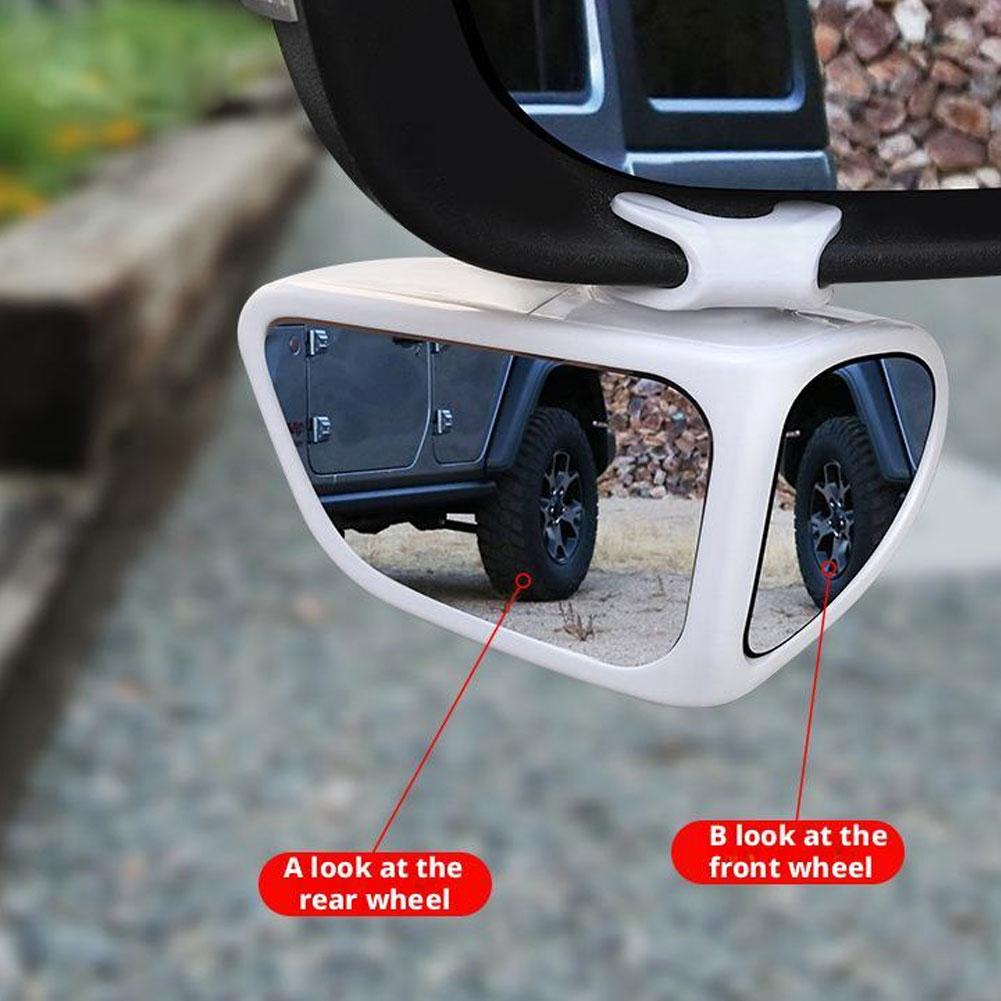 1pair Car Blind Spot Mirror 360° Blind Spot Mirror Adjustable Rotatable Convex Wide-angle Clear Rearview Safety Mirror Accessori