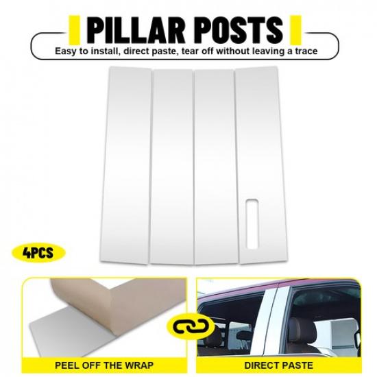 4PCS Chrome Door Pillar Posts Window Trim Panel For Ford F150 2015-2021 F-150 ED