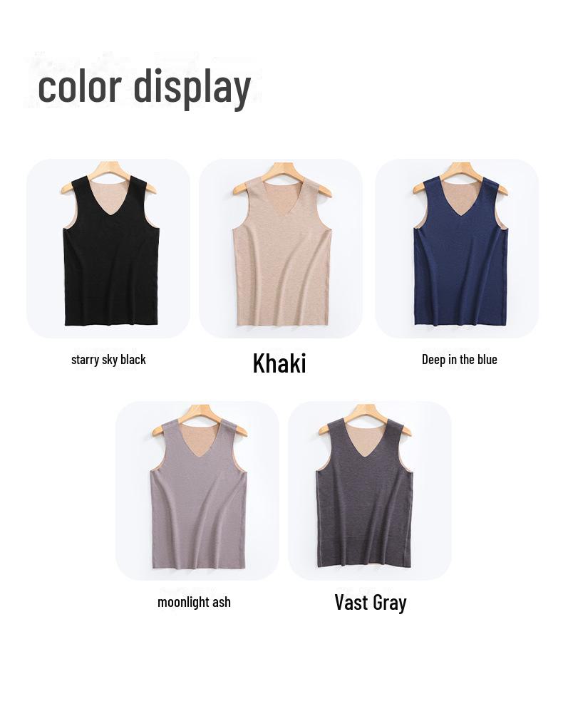 Seidenkaschmir Herren Nahtlose Beheizte Samtweste - Dicke, Warme Unterwäsche für den Herbst