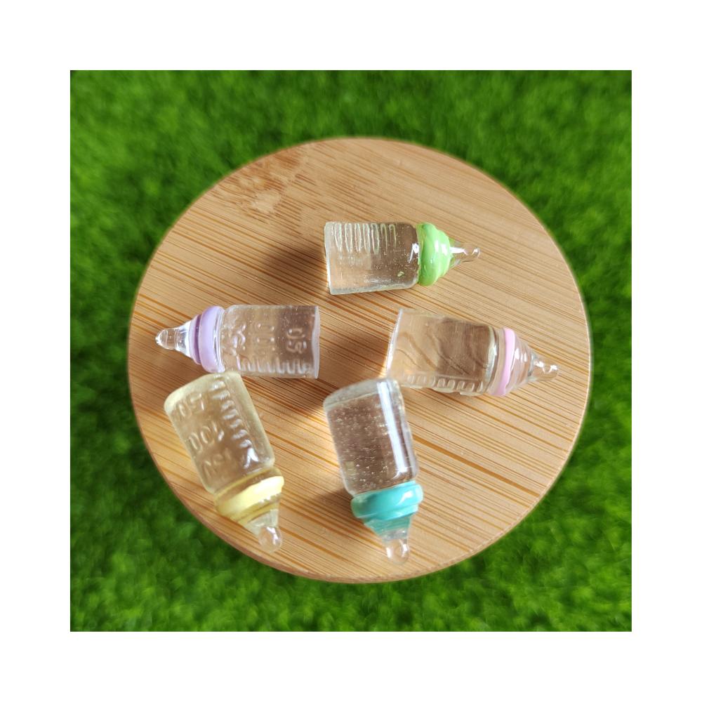 Doll House Toys 3D BB Bottle Resin Cabochon Baby Milk Bottles Pendant Keychain Supplies Ornament Jewelry DIY Accessories