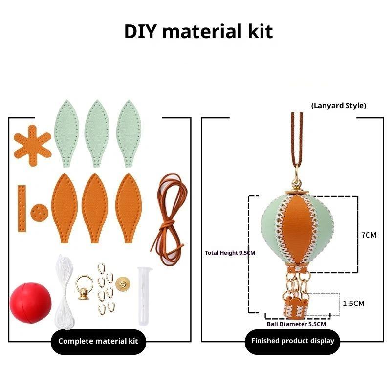 Phone Straps  Air Balloon Diy Keychain Leather Versatile Car Key Ring Handmade Ins Keychain Lanyard Bag Charms