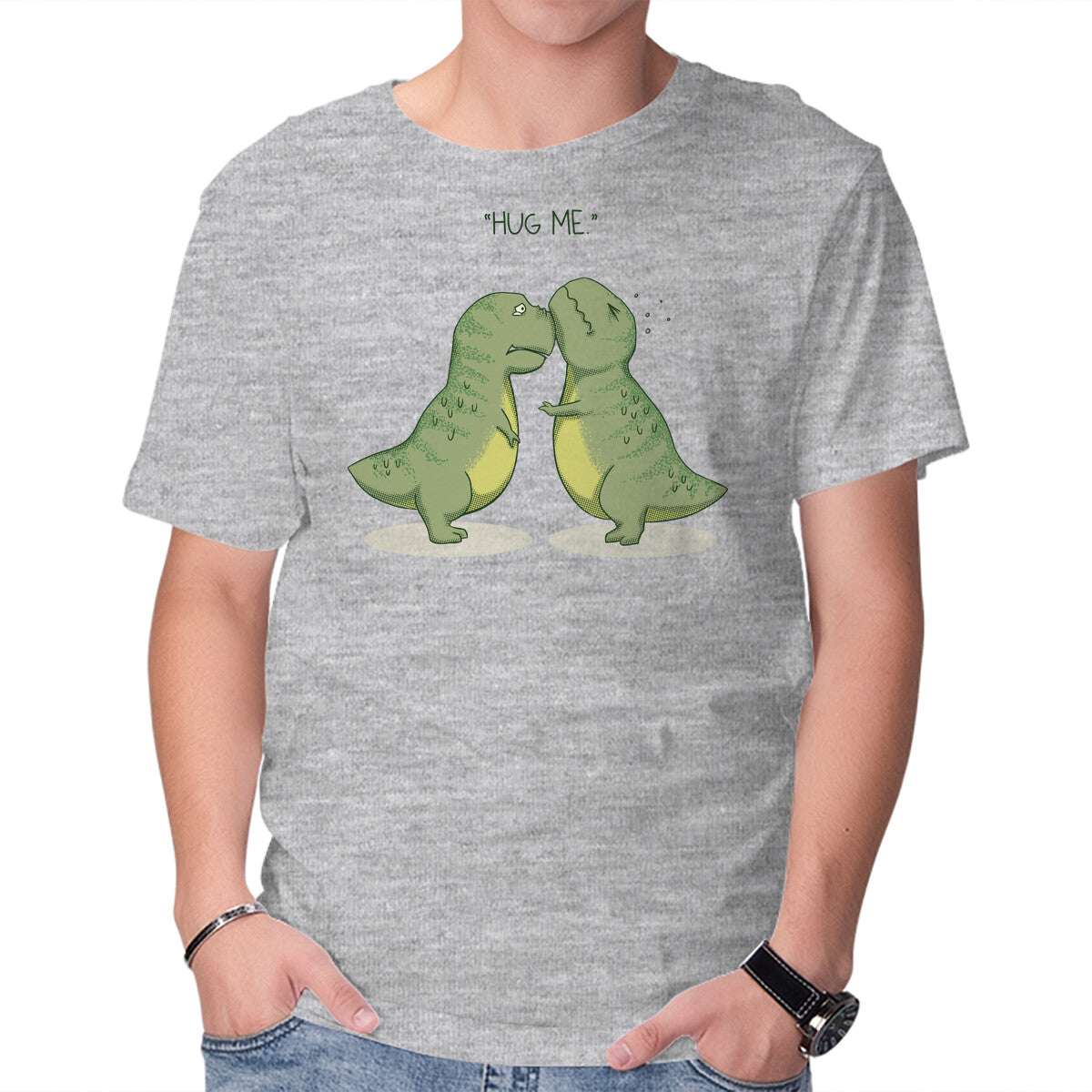 Unisex Crew Neck T-Shirt Hug Me Graphic Short Sleeve Casual Tee XL