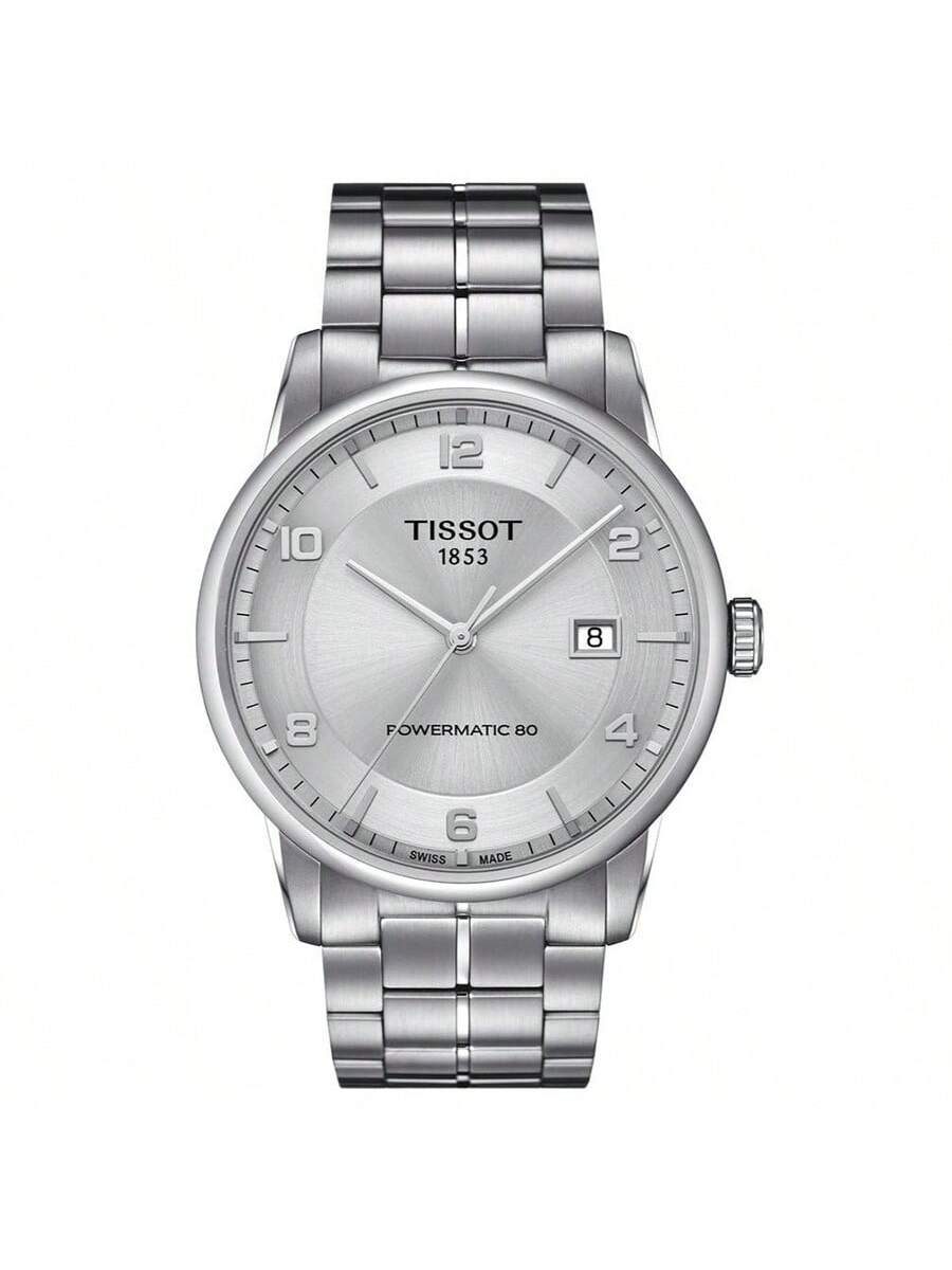 Tissot men s mechanical watch, with a 50-meter water-resistant stainless steel strap, Model T086.407.11.031.00 белый