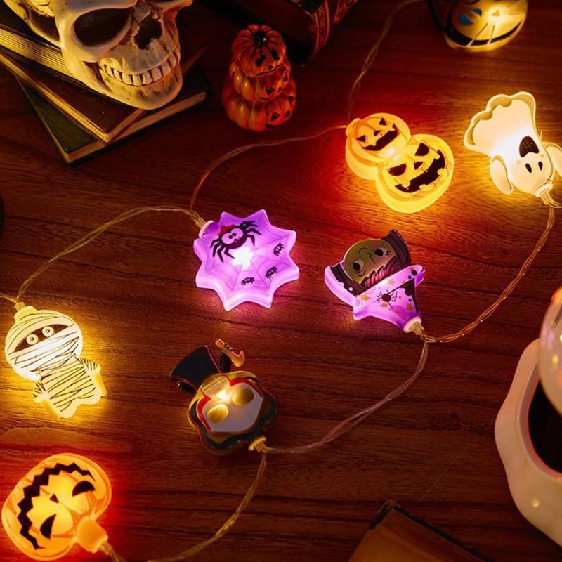 Bunte Laterne Halloween Kürbislaterne Lichterkette Fledermaus Geisterhand Horror Geisterfest Feld Festival Dekoration Lichterkette