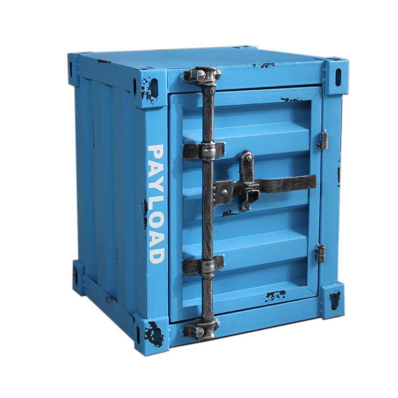 Industrial Iron Art Bedside Cabinet with Lock - Creative Storage Solution for Bedroom