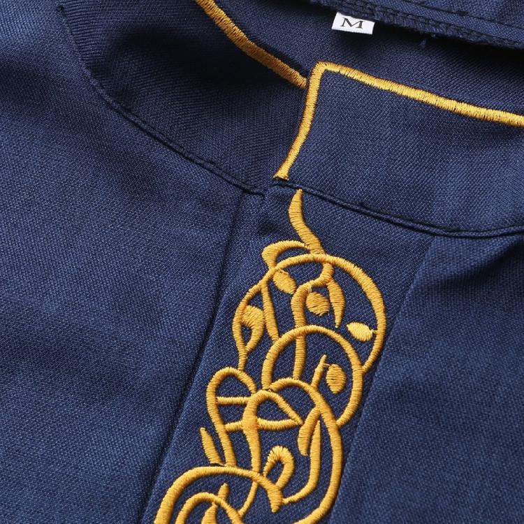 Ramadan Muslime Kleidung Abaya Dubai Lässiger Kaftan Robe Islamisches Kostüm mit Langem Ärmel Stehkragen Thobe Geschenk für Männer