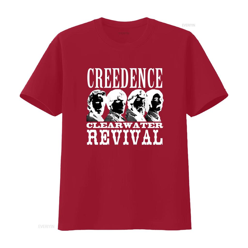 Creedence Clearwater Revival 60S 70S Rock Band Print T Shirt Retro Style Music Fan Vintage Washed Graphic Casual Unisex