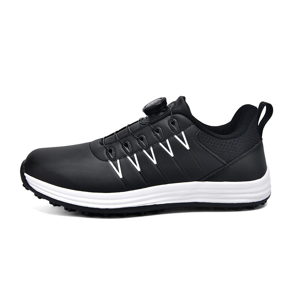 Golf Shoes Men's Sports Shoes Waterproof and Non-slip Sole Breathable Lace-up Fixed Nail Outdoor Sneakers