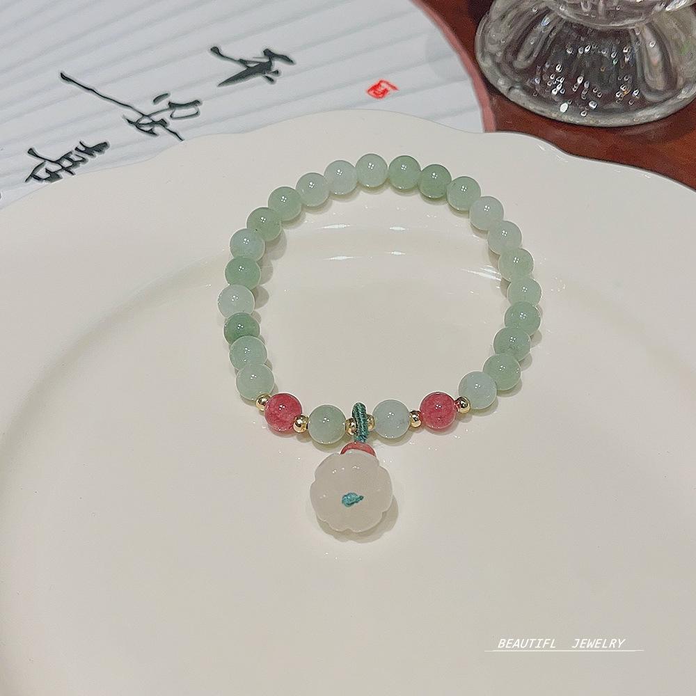 Sweet Fashion Creative Natural Stone Crystal Pearl Bracelet Light Luxury Niche National Wind Couple Bracelet Jewelry Women