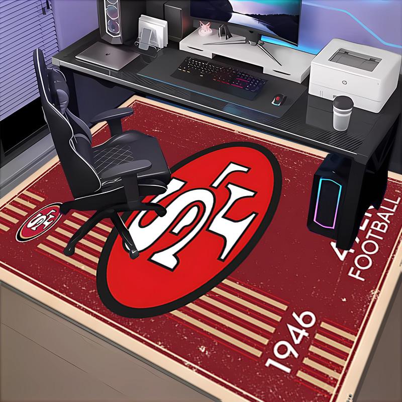 Vintage 49ers Football Teppich Büro Teppich Rutschfeste Matte, Stuhlmatte Bodenbelag für Gaming, Schlafzimmer, Wohnzimmer, Heimdekoration Weihnachtsgeschenk