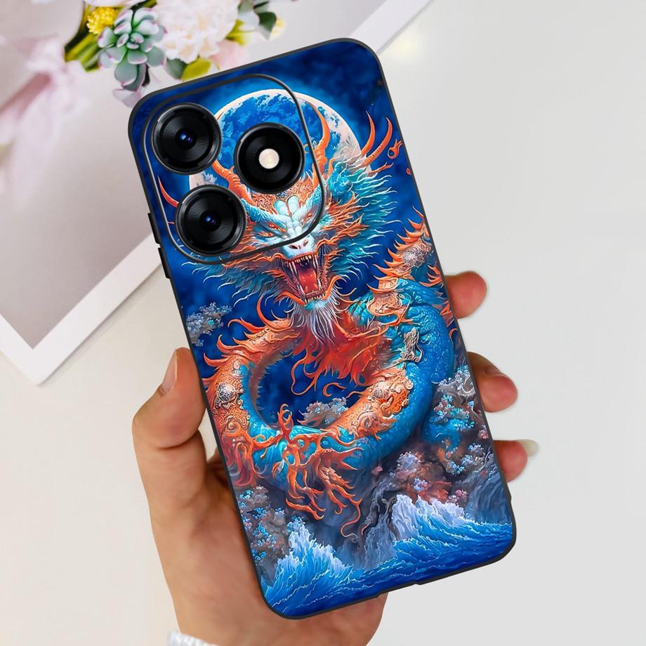 For Tecno Spark 10 10c 10 Pro Phone Case Spark10 KI5k KI5m KI5q KI7 Back Cover Soft Transparent TPU Slim Funda Dragon Astronaut