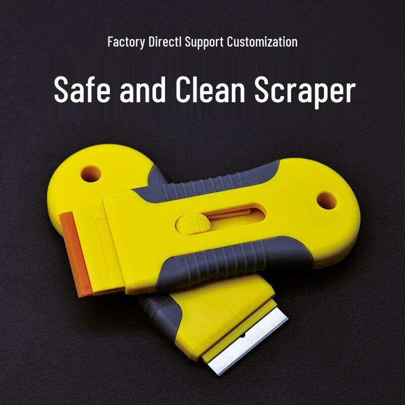 

Handheld Safety Scraper: Metal & Plastic Blade for Car Film, Floor Tile, and Stain Removal. Plastic Blade