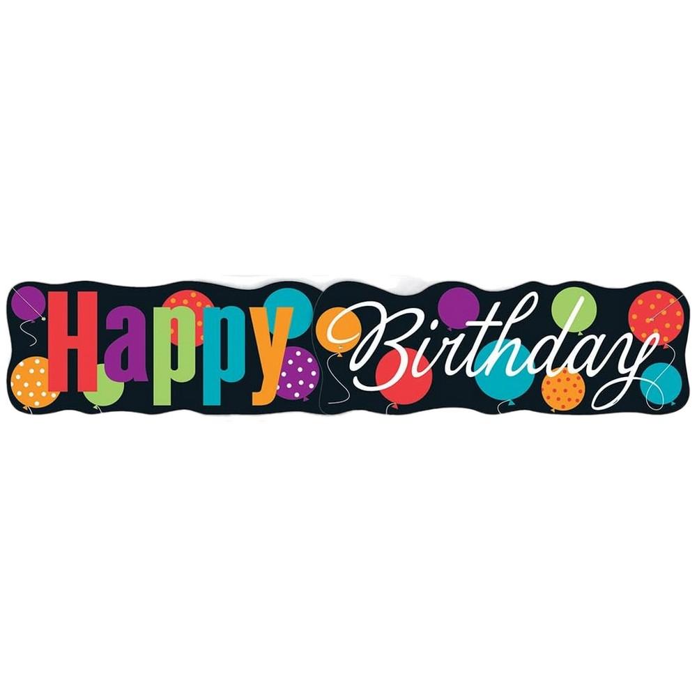 Unique Party Palloncini Buon Compleanno Banner One Size nero