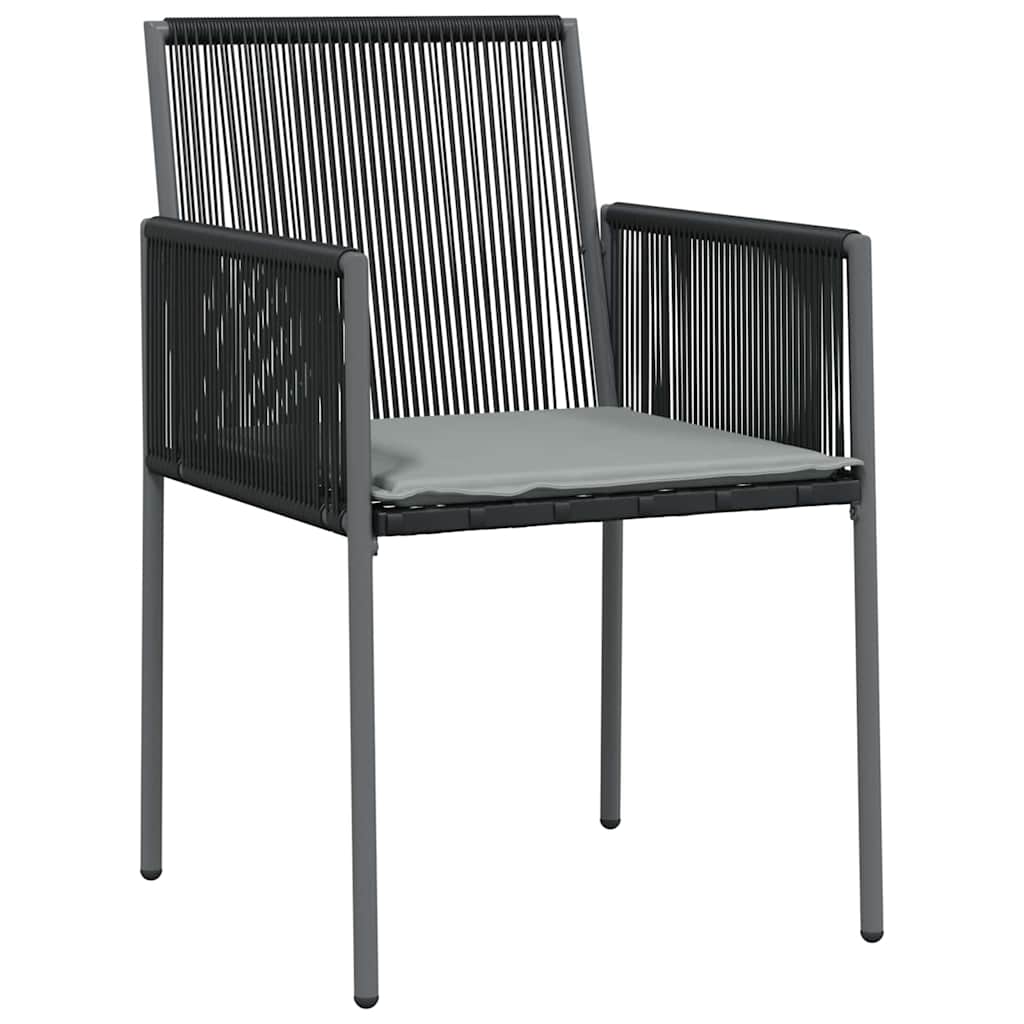 Garden Dining Set 7 pcs Black PE Rattan