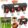 4 Independent Switches Garden Hose Splitter Splitter Design Tap Connector 4-Way Faucet Diverter Robust Valve Durable Material
