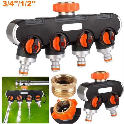 Tap Connector 4-Way Faucet Diverter Splitter Design Hose Connector Splitter Water Distributor  Farm