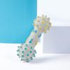 Squeaky Dog Toy Rubber Textured Barbell Bone Ball Dog Chew Toy Teeth Cleaning Toy for Aggressive Chewers Interactive Fetch Play