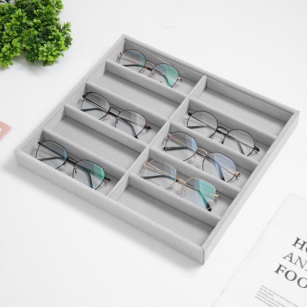 Compartment Design Sunglasses Storage Velvet Material Glasses Display Box Shop Exhibition