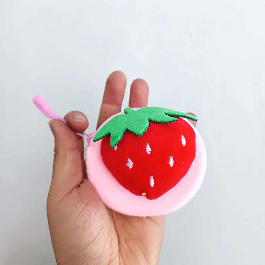 Creative Purse Cartoon Frog Animal Cute Zipper Plush Three-dimensional Coin Purse Pouch Purse Earphone Wallet Key Bag