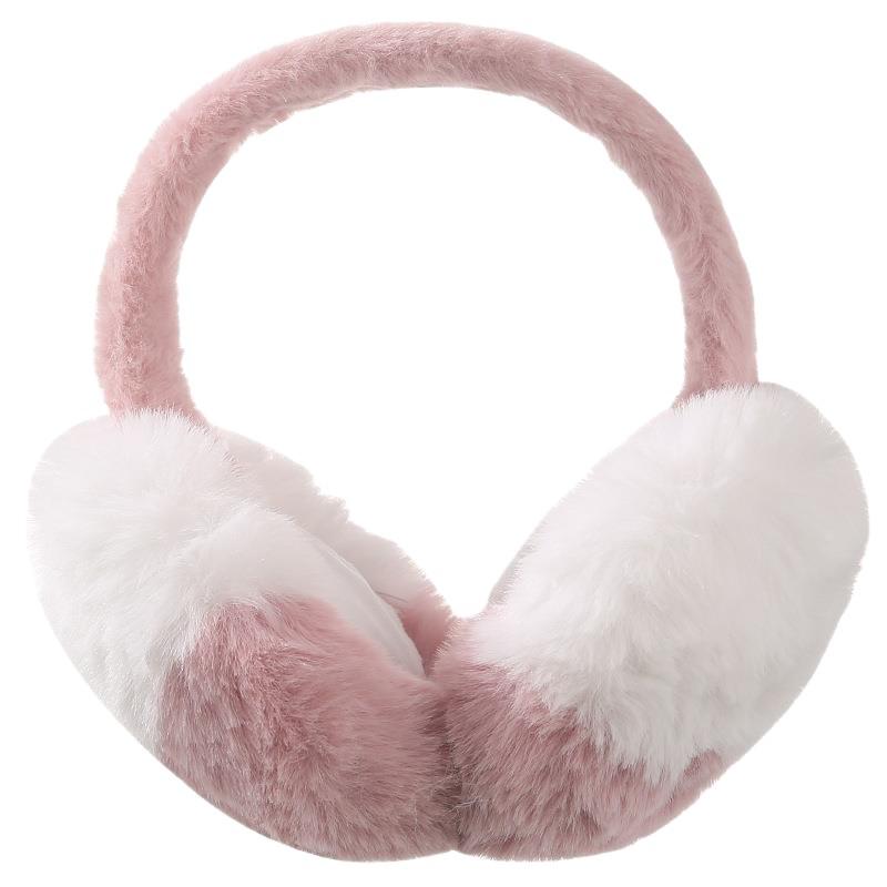 Kolorowe nauszniki składane - Ciepły polar, futro królika, na rower na zewnątrz