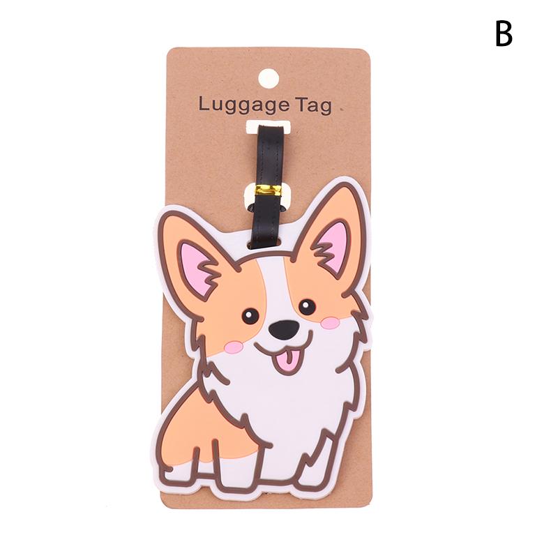 

1Pc Luggage Tag Cute Corgi Panda Suitcase Portable Travel Label Accessories B