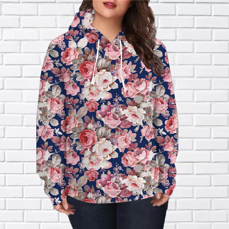 Осенняя новинка 3D-печать с цифровыми богатыми разноцветными украшениями, толстовка с капюшоном, женская бейсбольная форма 8XL