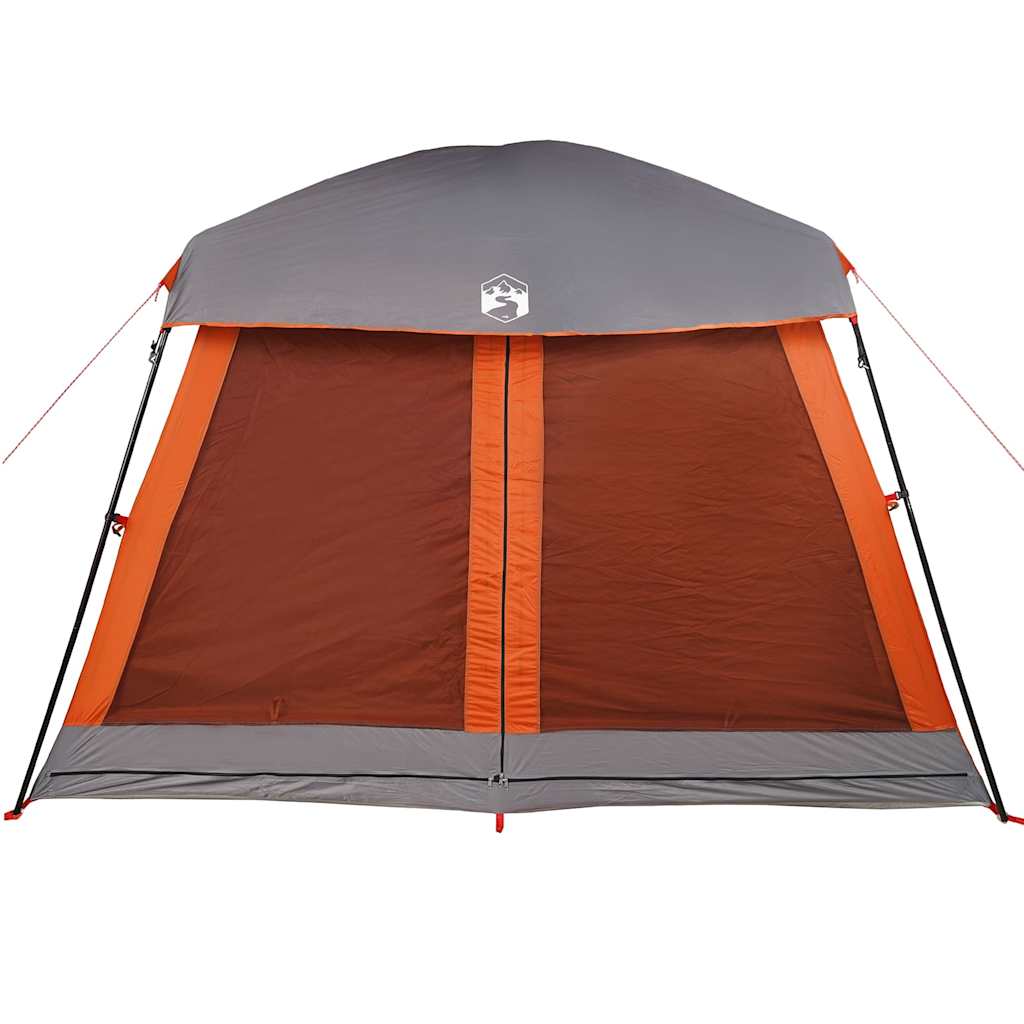 Family Tent for 6 Persons Grey and Orange Waterproof