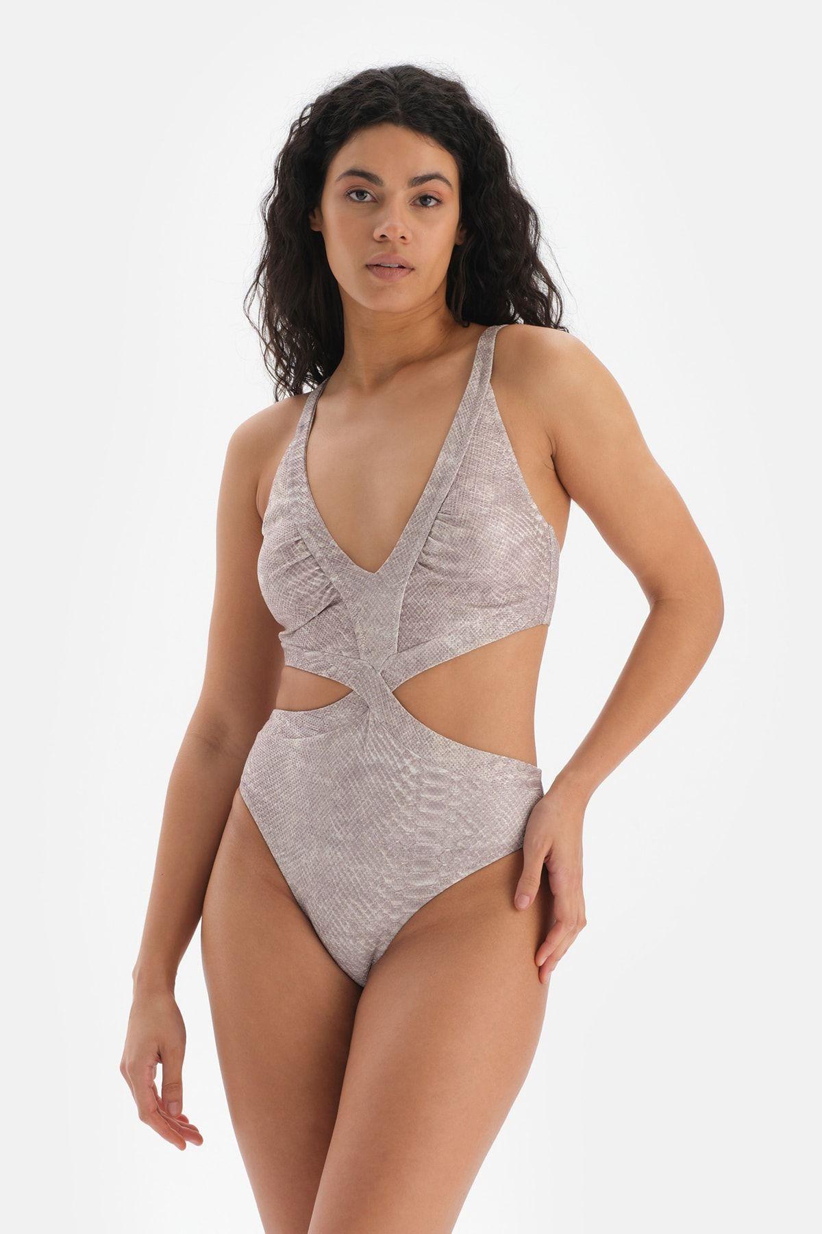 

Женский модный новый купальник Бежевый купальник M