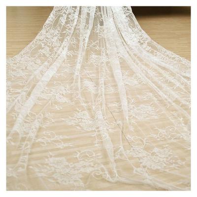 White Eyelash Lace Fabric Embroidered Eyelash Trim Wedding Dress Sewing