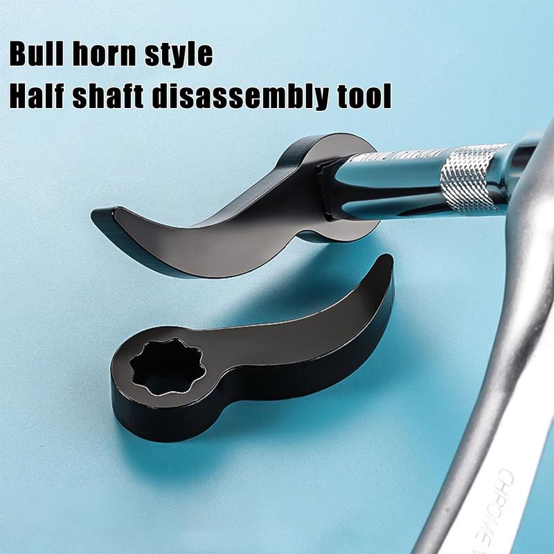 Angle Type Half Axle Disassembly Tool,Drive Pry Bar Adapter Used for Open-end Wrenches,Disassembling Axles Repair Tool
