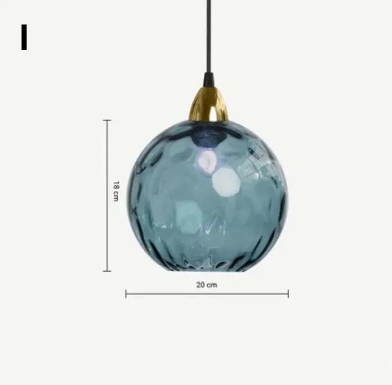 Nordic Luxury Colorful Glass Pendant Light Modern Living Room LED Chandelier Classical Glass Lampshade Home Decoration Gloss