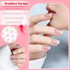 Square Press- Nail Tips, Short Length With Gradient Color, Full Coverage Nude Artificial Nails, Suitable For Women And Girls, 24 Pieces (1ml)
