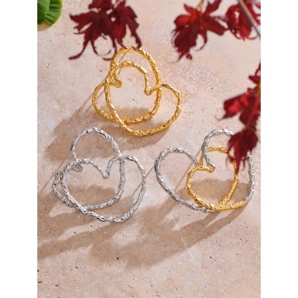 Eetit Cercei minimaliști cu șurub, cu farmec inimă, dragoste, din oțel inoxidabil, rezistenți la pătare, versatili, bijuterii de zi cu zi pentru femei