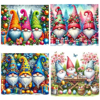 Cartoon Weihnachtsmann Diamantmalerei Neu 2024 5DDIY Diamantset Vollrund Quadratisch Cartoon Weihnachtsgeschenk Dekoration