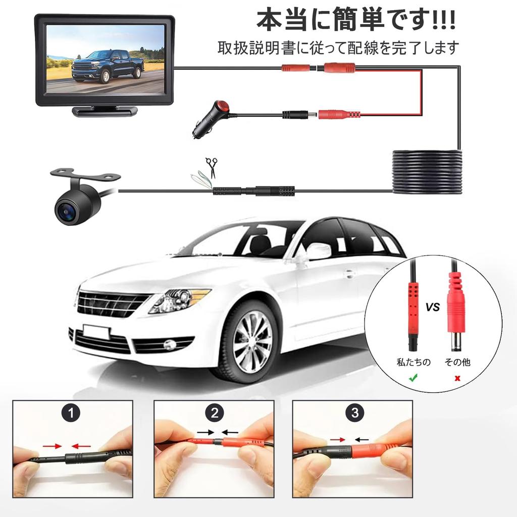 Stynxro Tolatókamera Monitor Készlet, 4,3 hüvelykes LCD Tolatómonitor, Függőleges és Tükörkép váltás