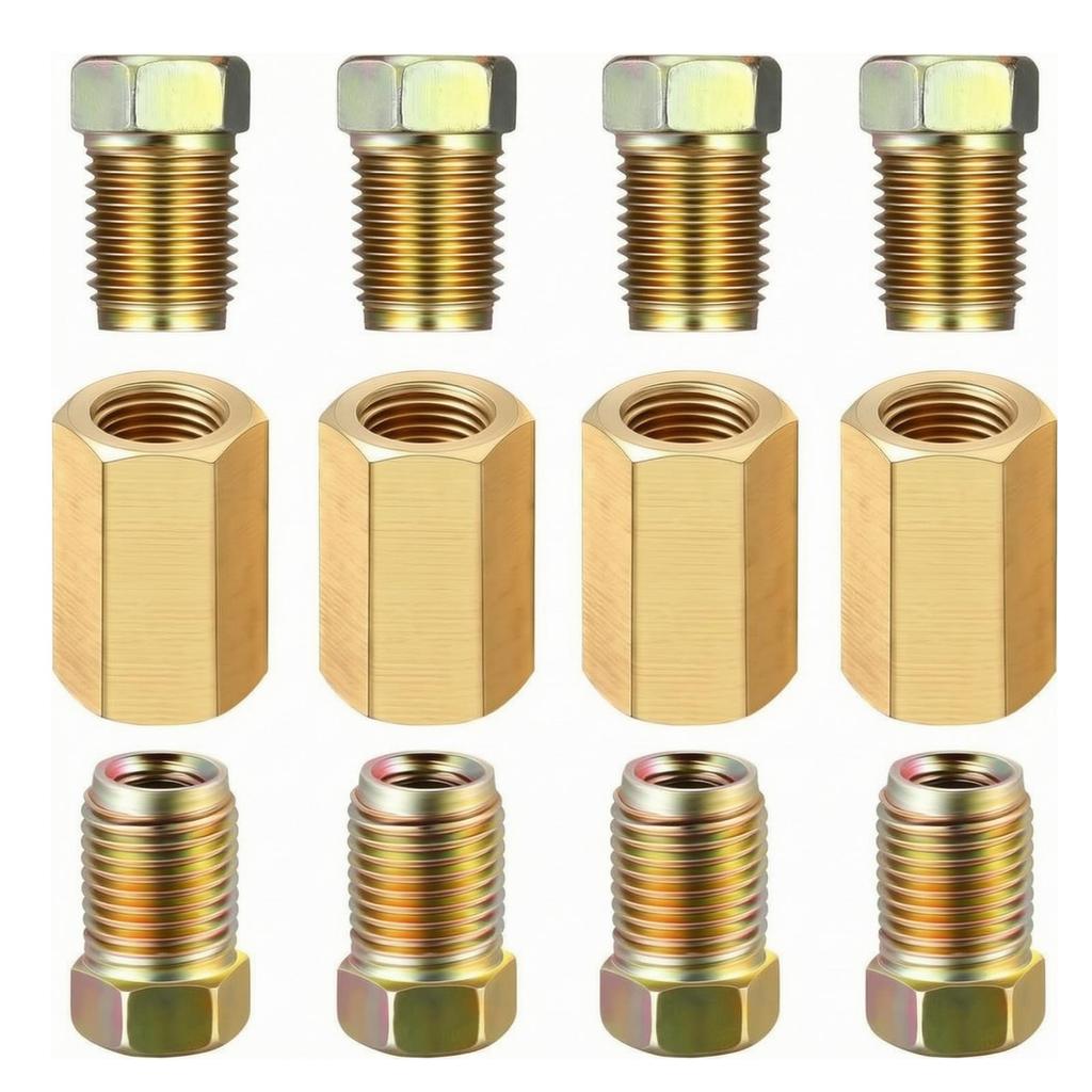 12 Pieces Brake Line Fittings Wide Compatibility Connector Low Non-Ferrous