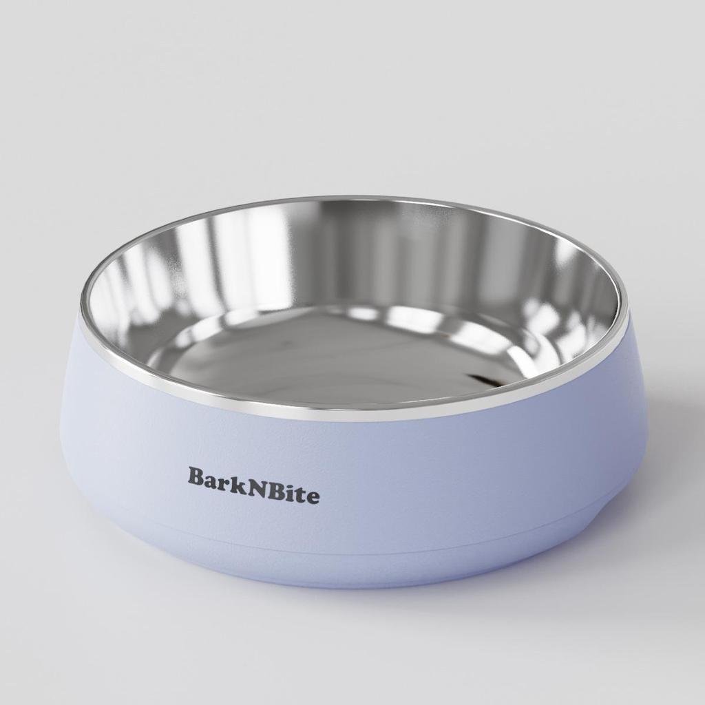Lake Blue Anti-Tip Stainless Steel Dog Bowl for Medium & Large Pets with Slow Feeder